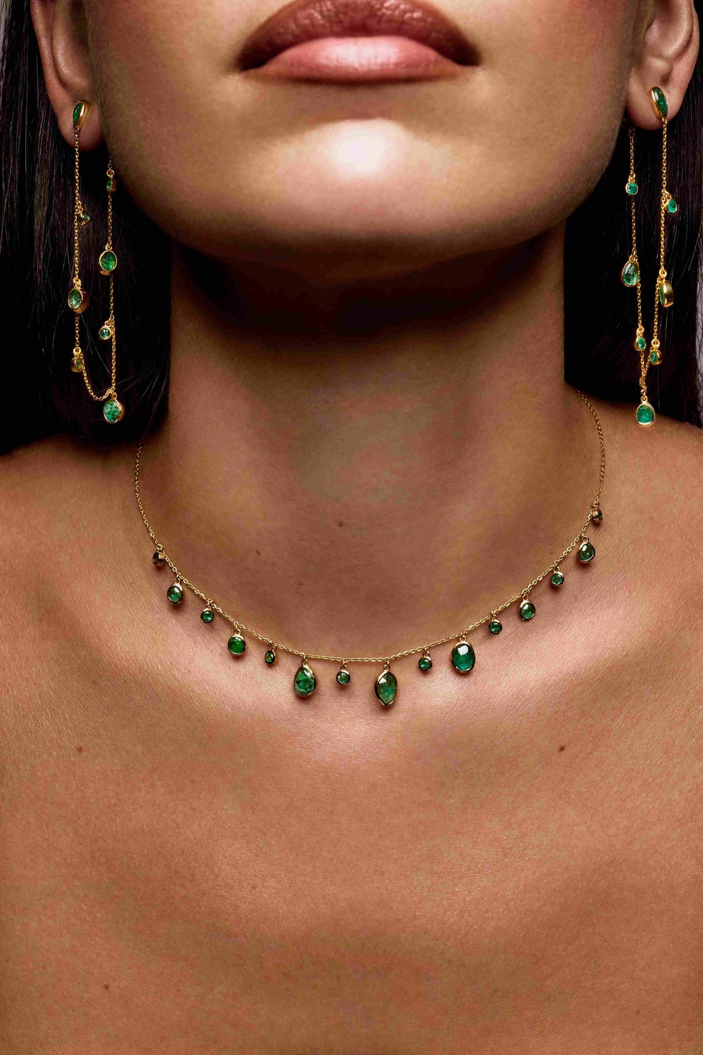 Emerald Rainfall Drop Earrings
