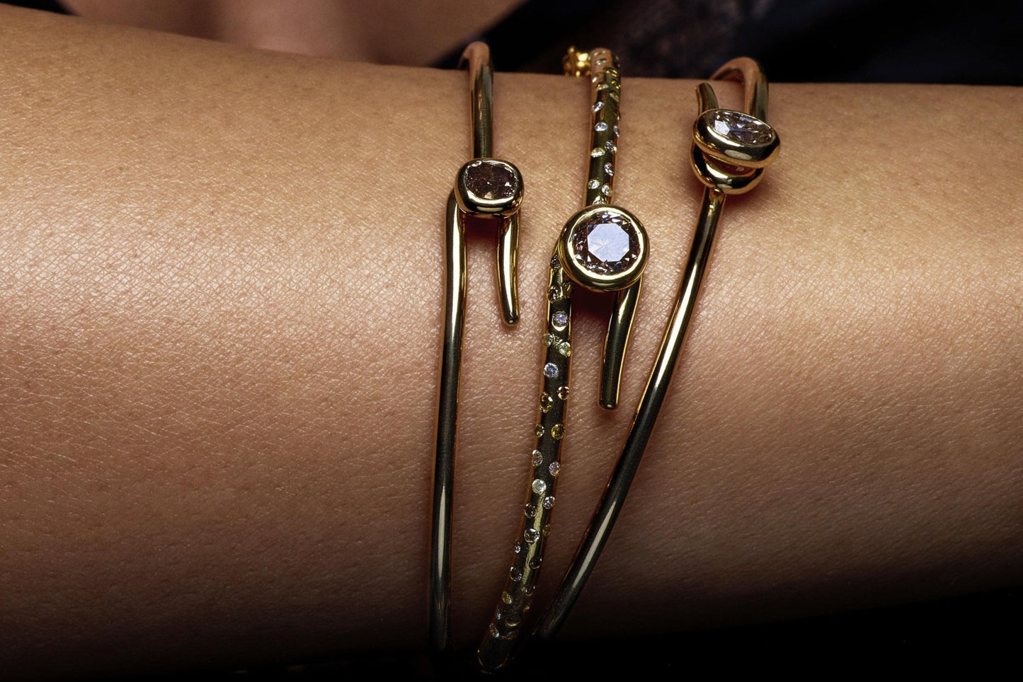 The JJ Knot Diamond Pave Bangle