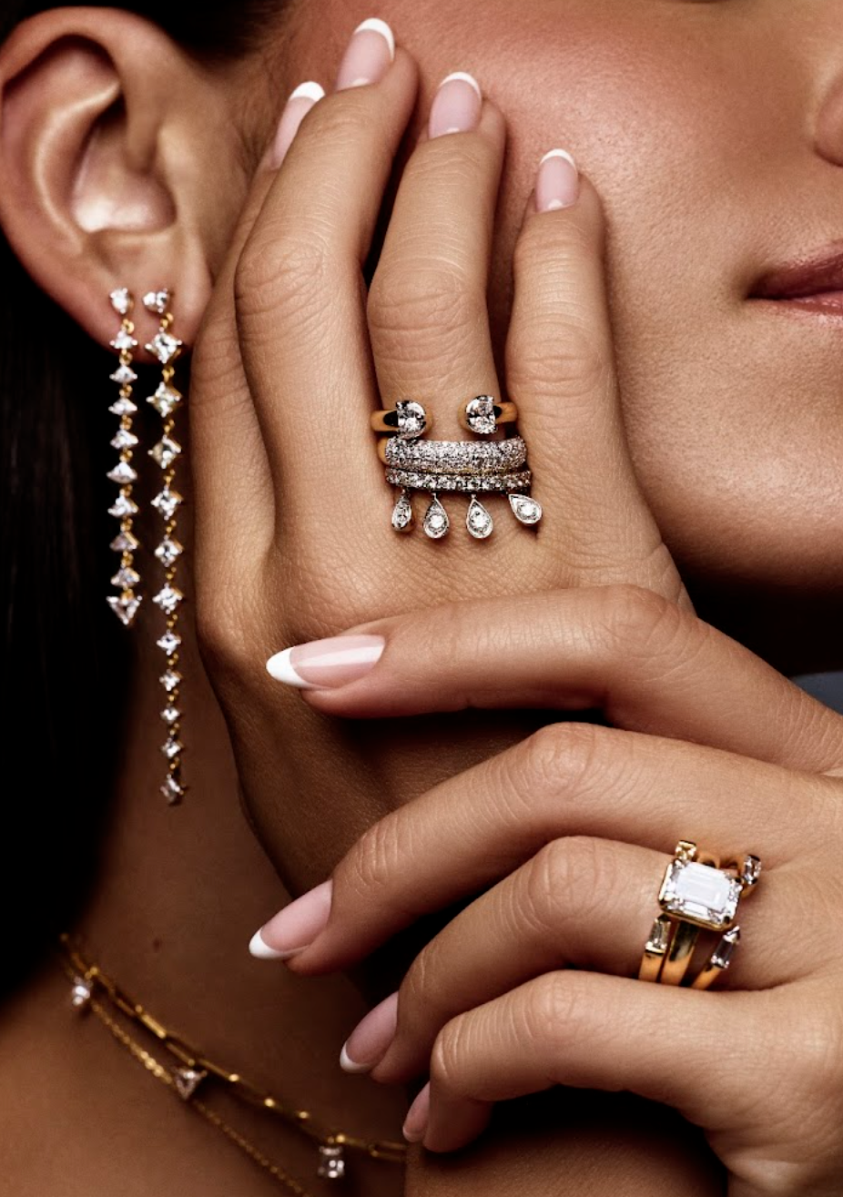 Fancy Color Emerald Cut Gap Ring