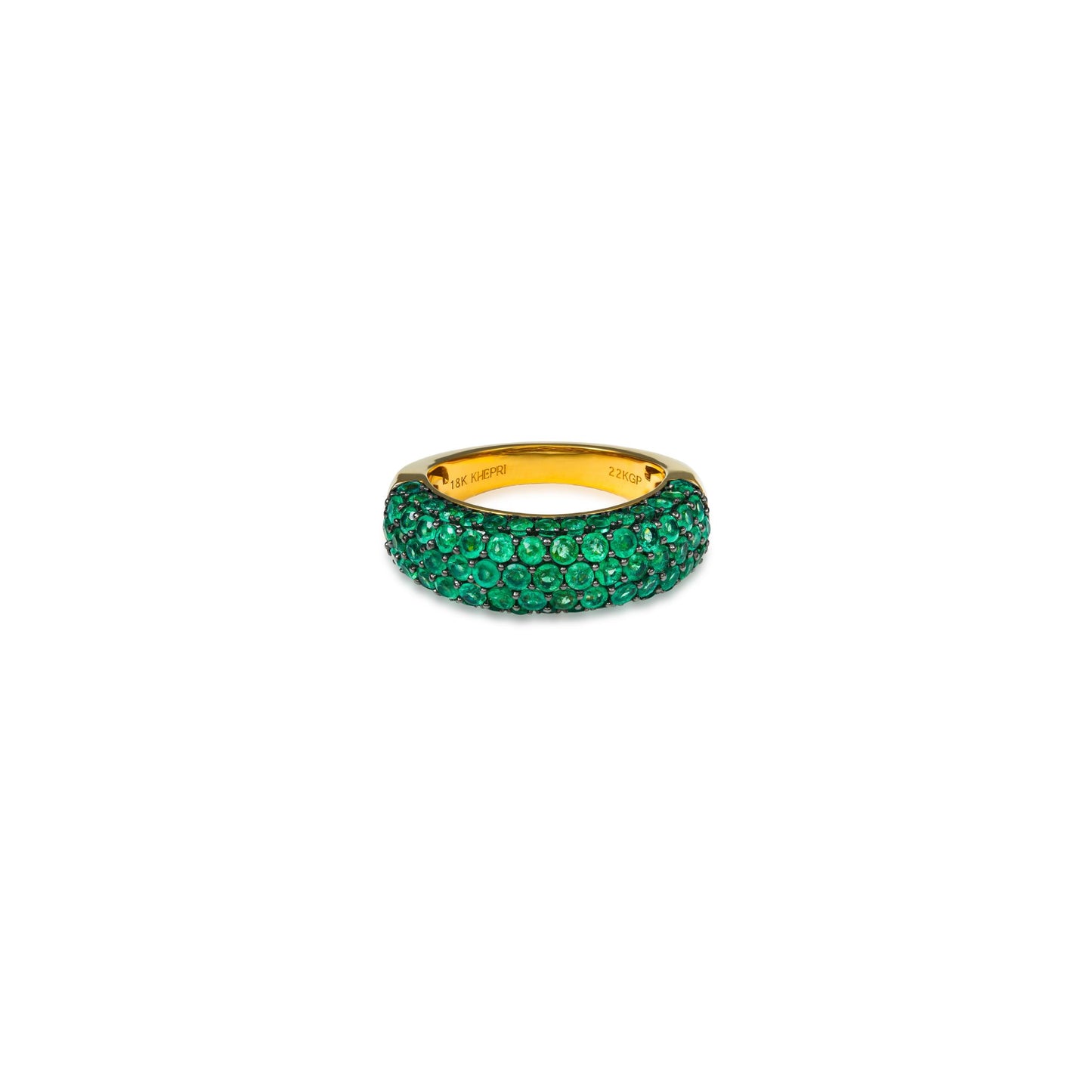 Emerald 5 Row Band Ring Large