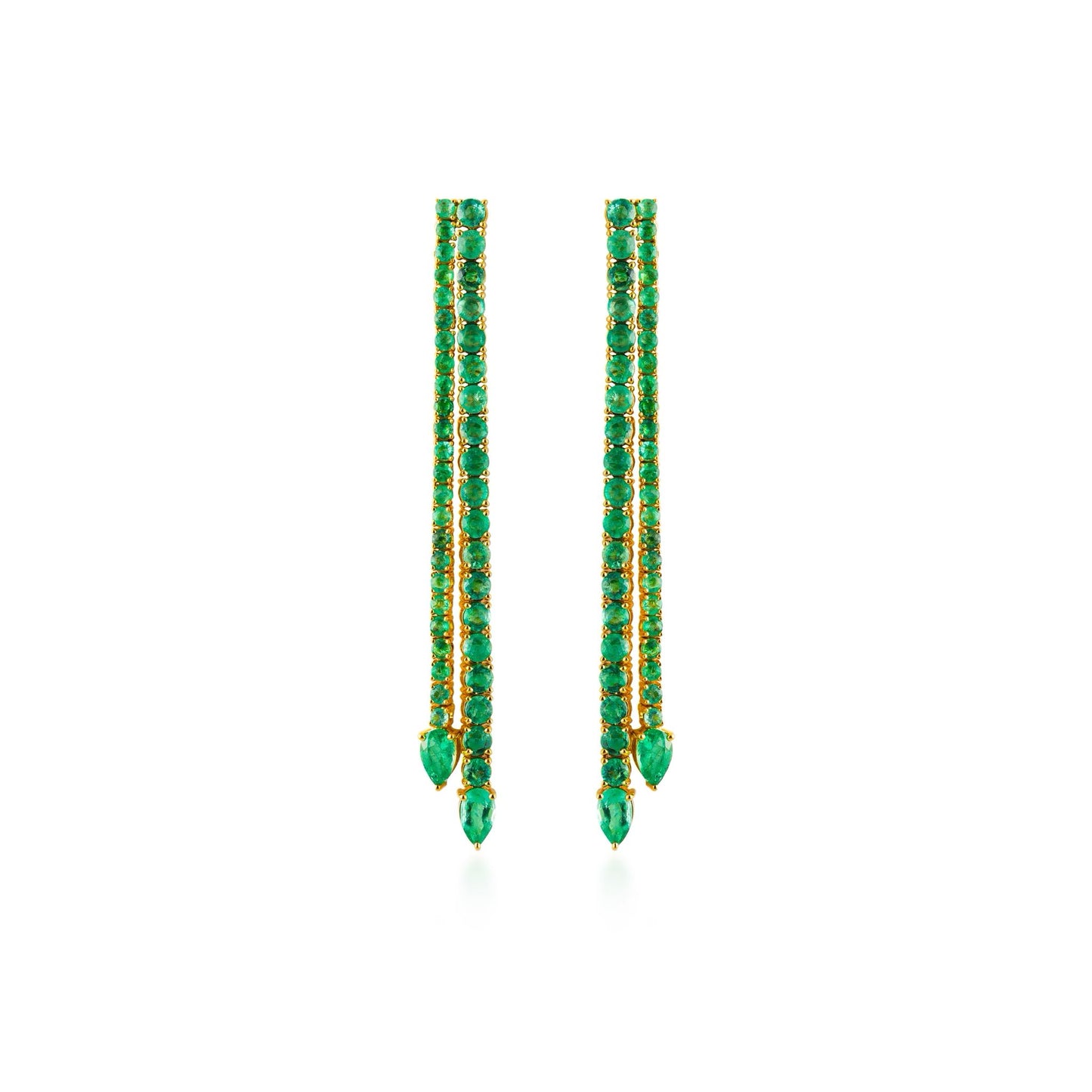 Emerald Double Linear Earring