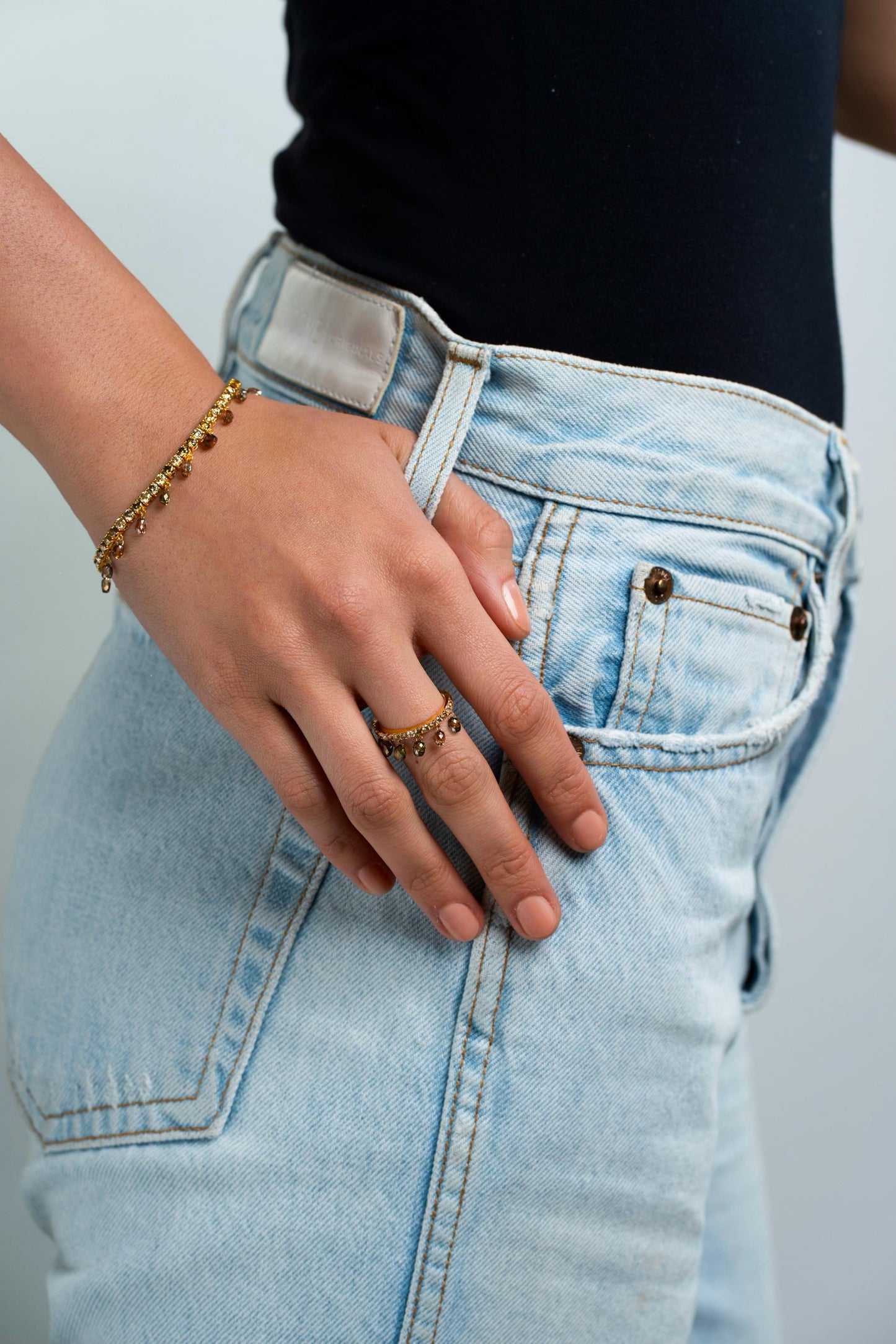 Dancing Fancy Color Diamond Briolette Drop Ring