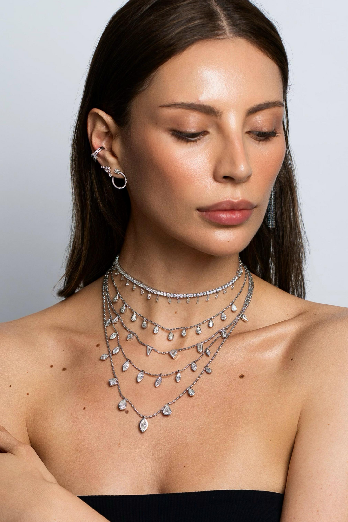 Briolette Diamond Drop 2 in 1 Bracelet & Necklace