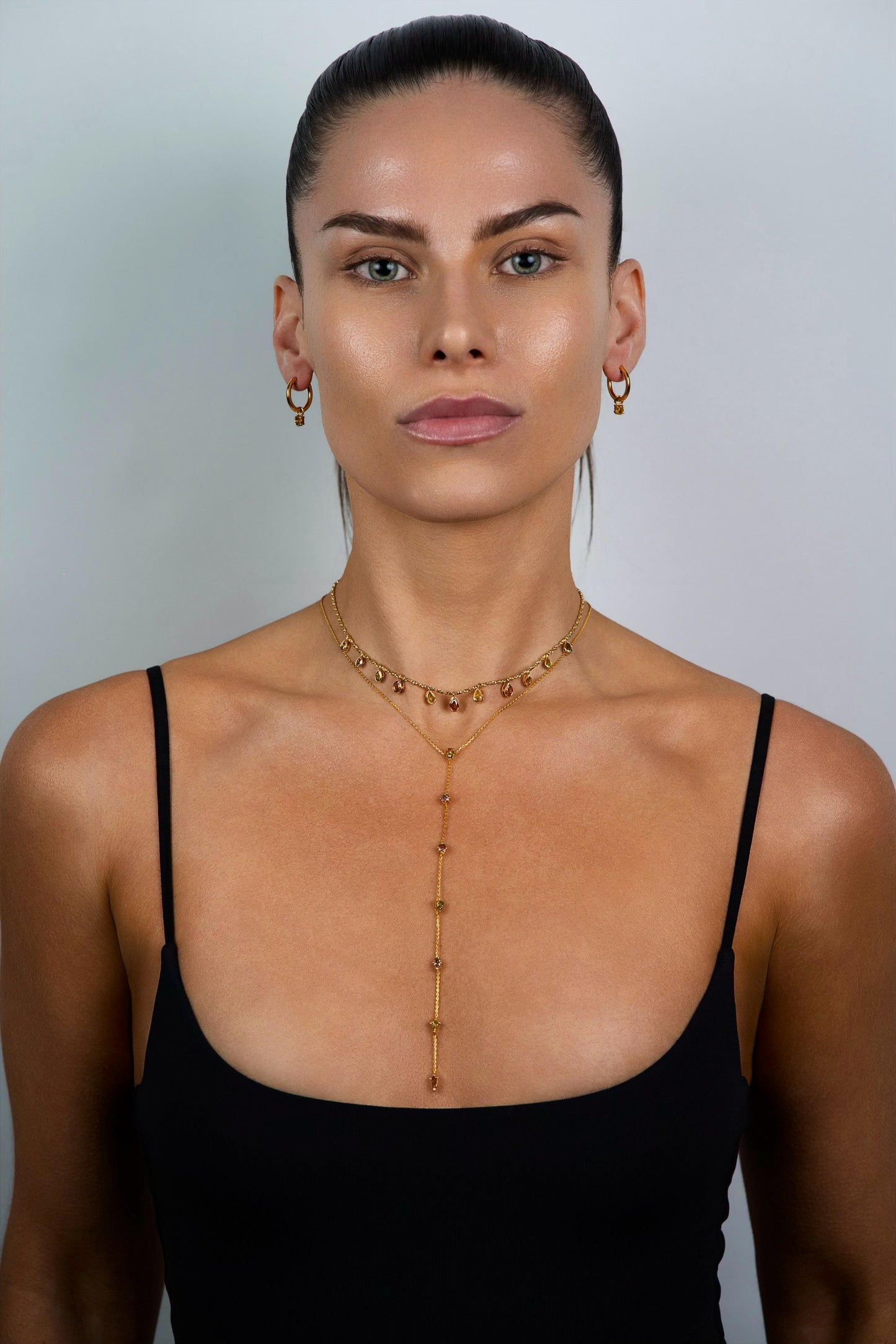 Fancy Color Diamond 11 Pear Drop Necklace