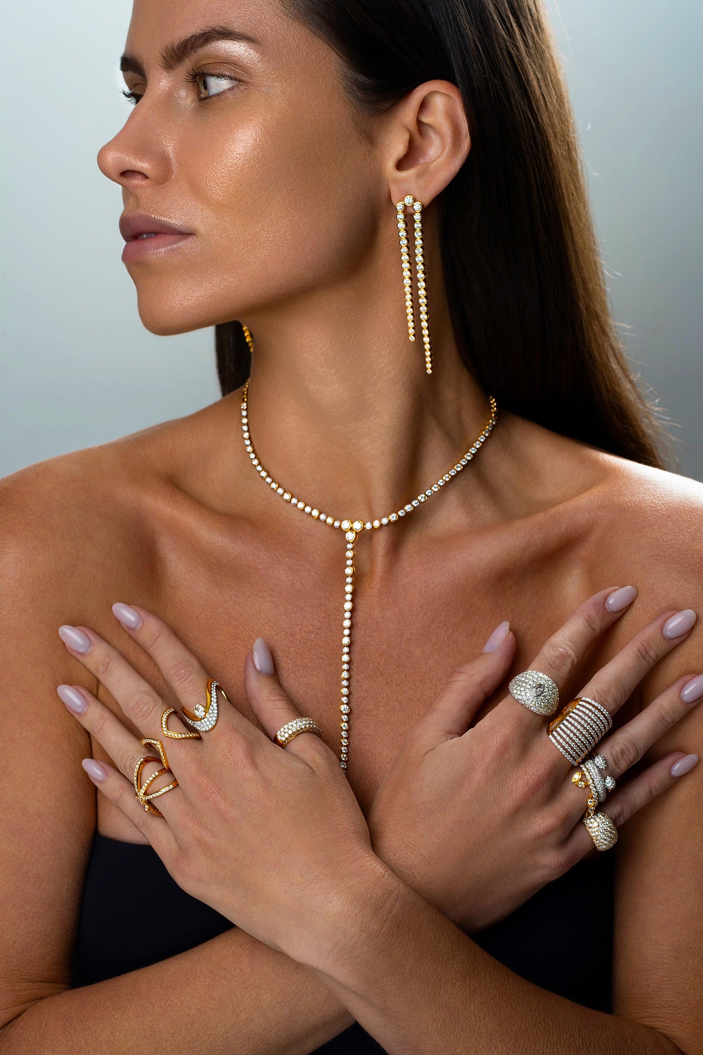 Diamond Lasso Linear Earring