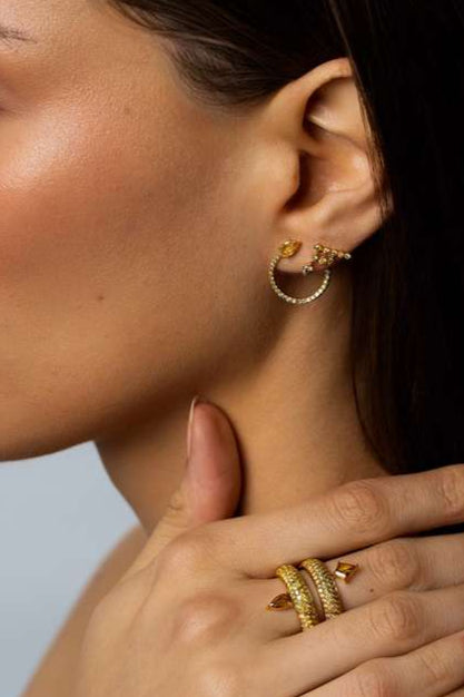 Fancy Color Pear And Cushion Cut Pave Eclipse Earrings