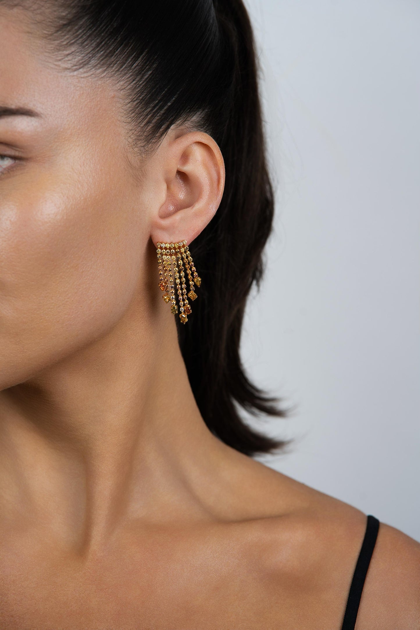 Fancy Color Fringe Diamond Earrings