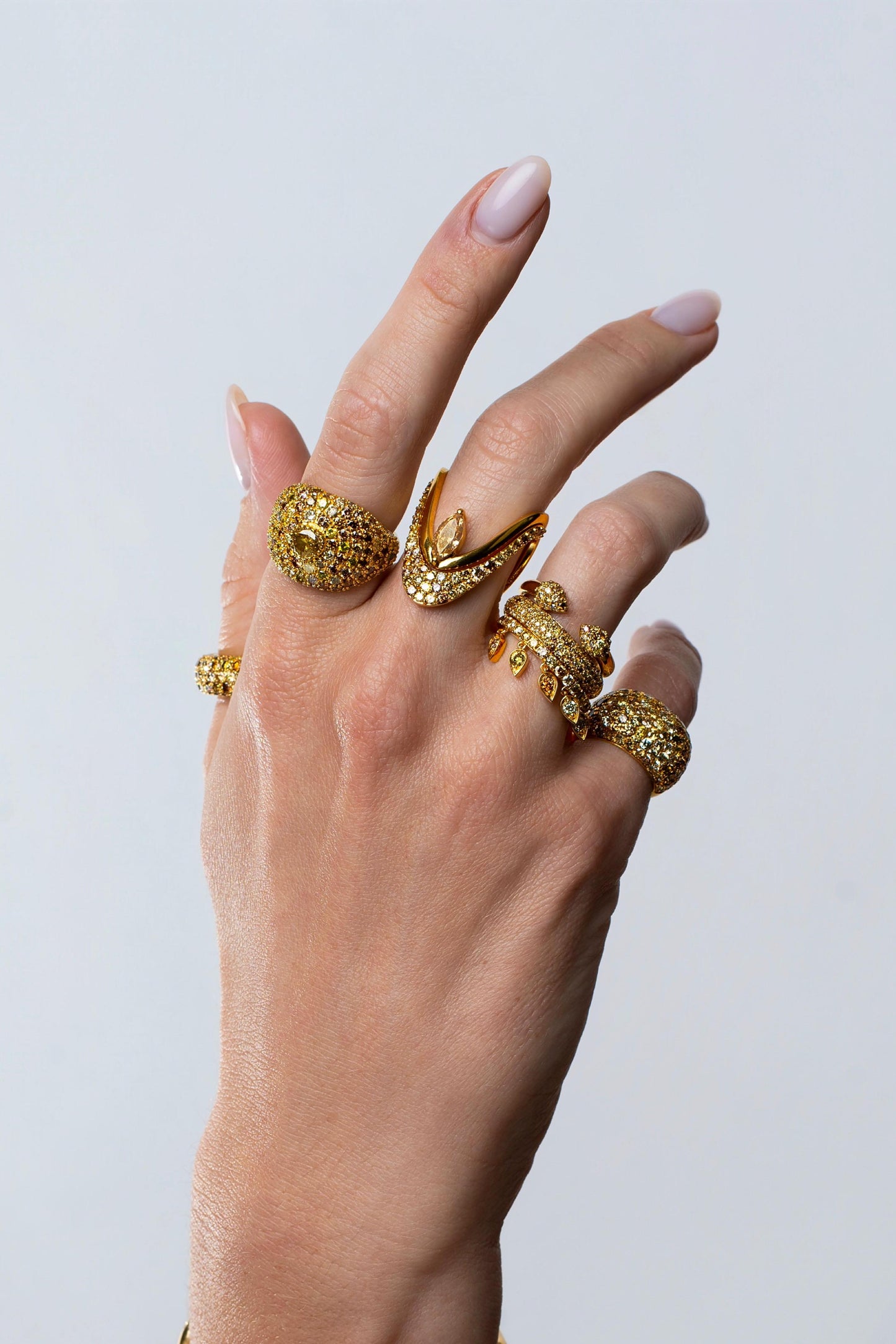 Dancing Fancy Color Diamond Reverse Drop Ring