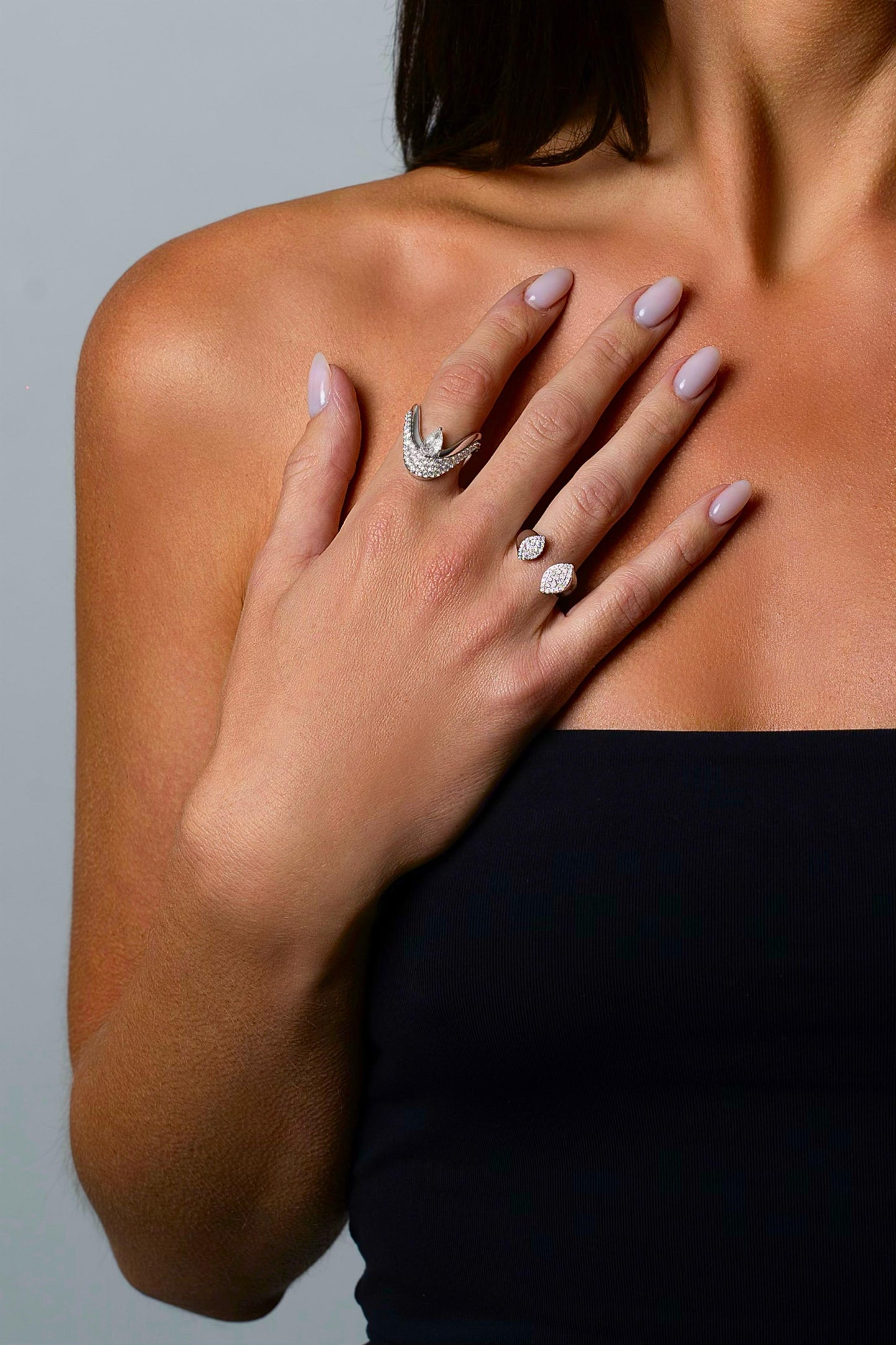 Diamond Marquise Pave Gap Ring