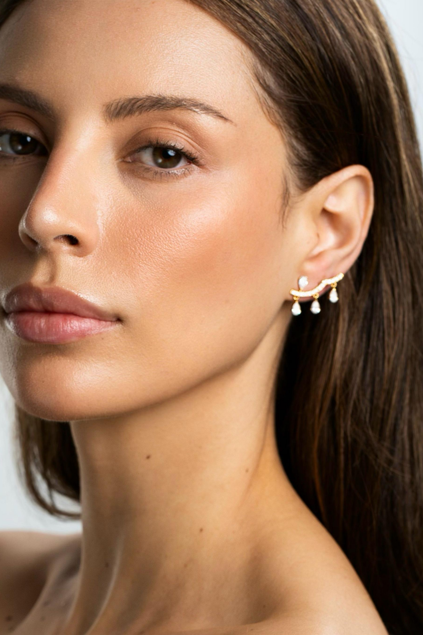 Dancing Drop Diamond Ear Climbers