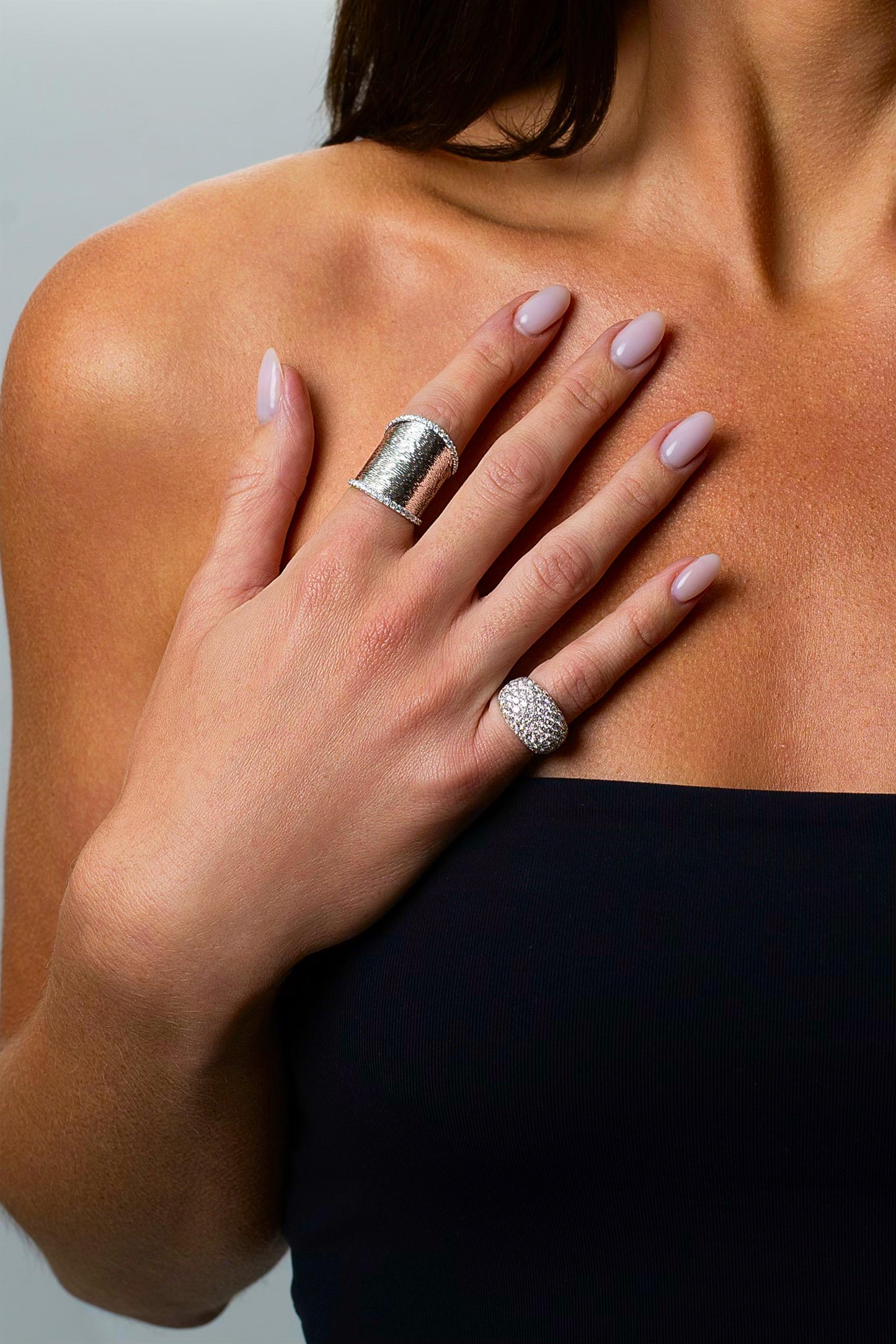Diamond Edged Texture Ring