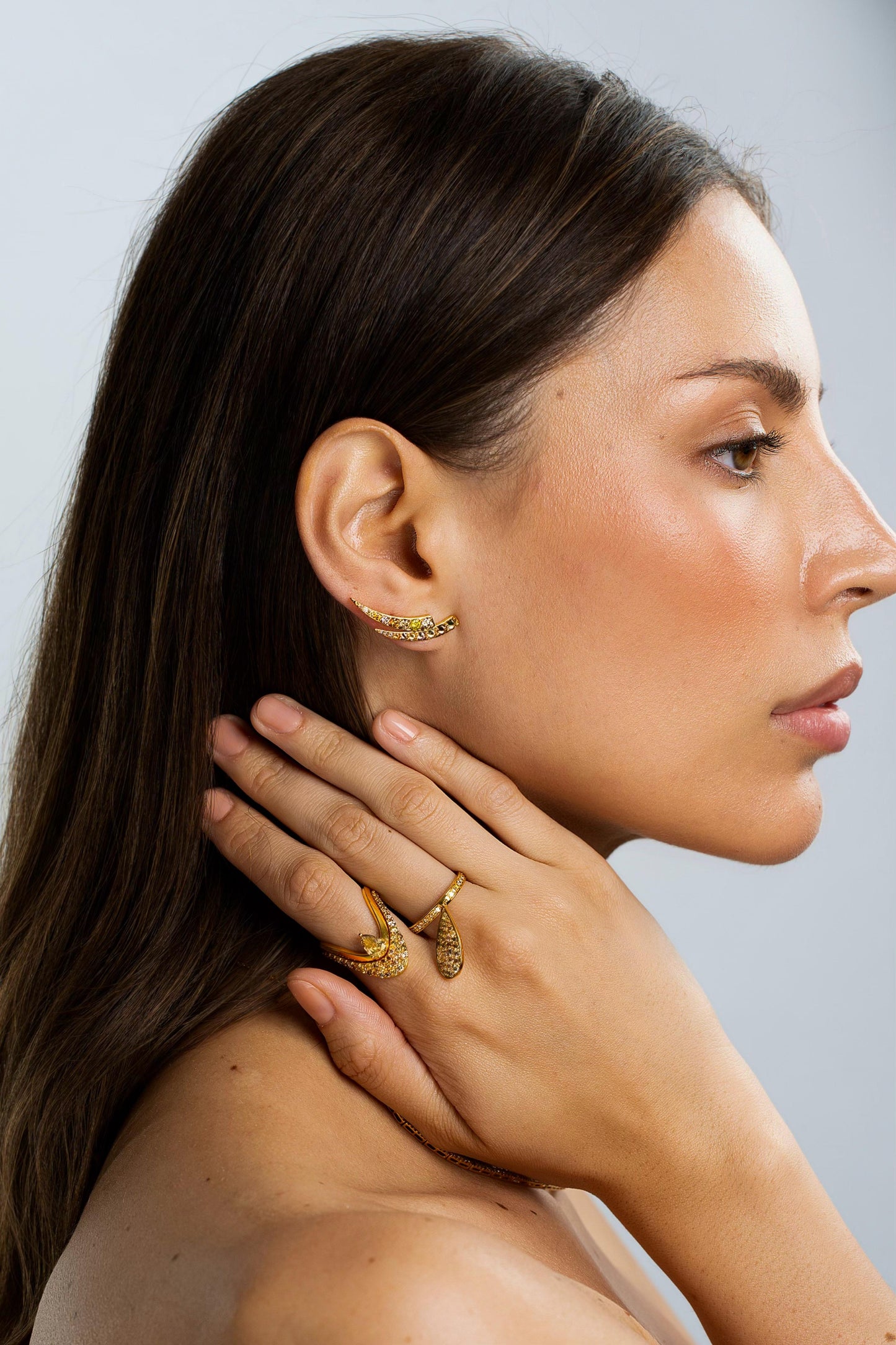 Fancy Color Diamonds Pave Lighting Bolt Earrings