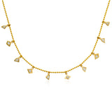 10 Diamond Shield Bezel Drop Necklace
