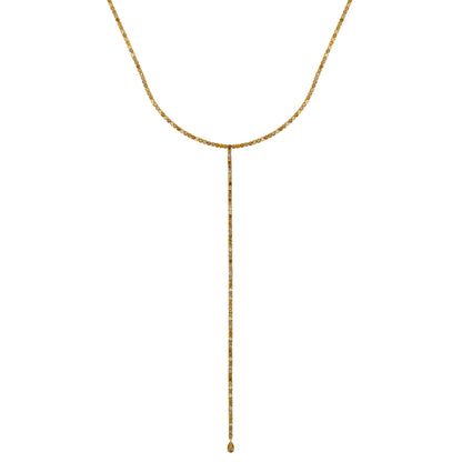 Fancy Color Diamond Tennis Lariat Necklace