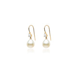 Diamond & South Sea Pearl Drop Earrings