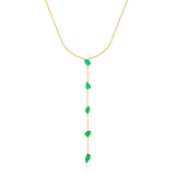 Carved Emerald Leaf Lariat