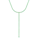 Emerald Tennis Lariat Necklace