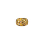 Fancy Color Diamond 6 Row Pinky Ring