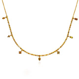 Fancy Color 5 Diamond Drop Necklace