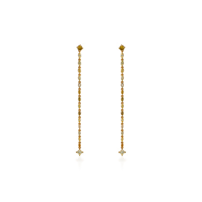 Dancing Linear Fancy Color Princess Diamond Drop Earrings