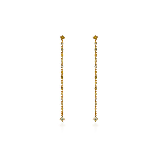 Dancing Linear Fancy Color Princess Diamond Drop Earrings