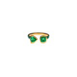 Emerald Fancy Shape Bezel Gap Ring