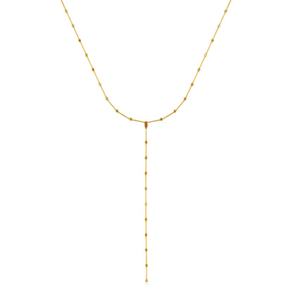 Fancy Color Diamond Dancing Bezel Lariat Necklace