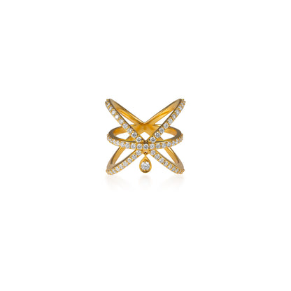 Orbit Diamond Drop Ring