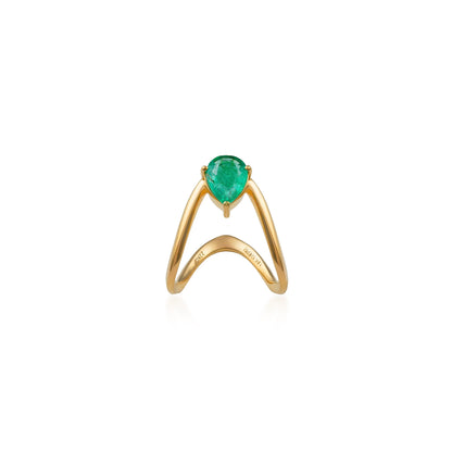 Emerald Pear Shape Vanki Ring