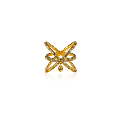 Fancy Color Orbit Diamond Drop Ring