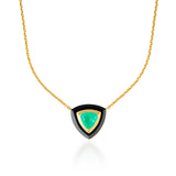 Ishtar Trillion Emerald & Onyx Necklace