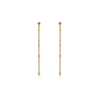 Dancing Linear Fancy Color Pear Diamond Drop Earrings