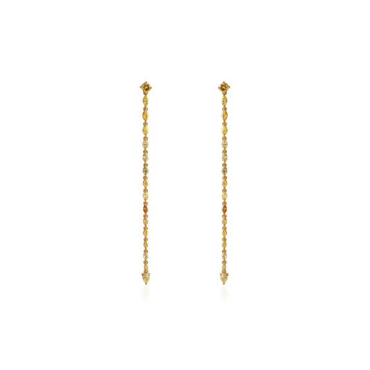 Dancing Linear Fancy Color Pear Diamond Drop Earrings