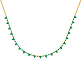 Rhodium-Plated Emerald Tiara Choker