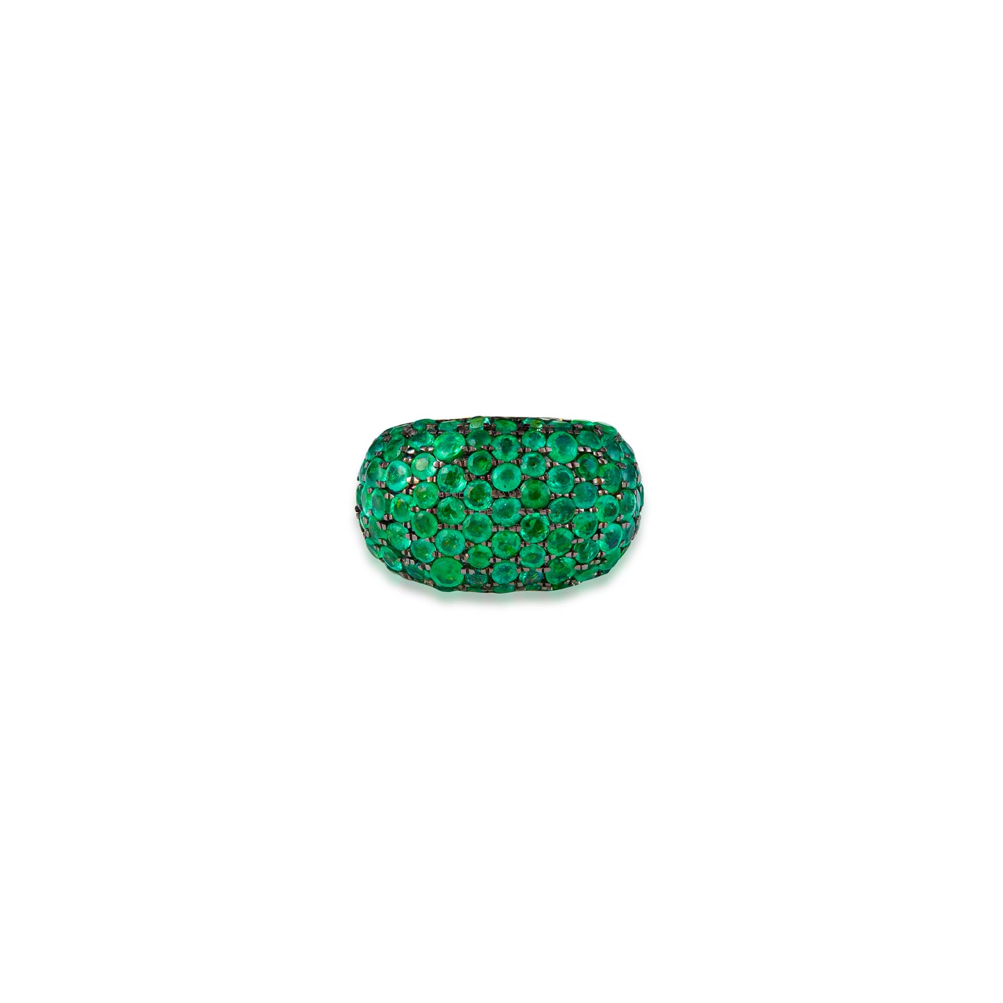 Emerald 6 Row Pinky Ring