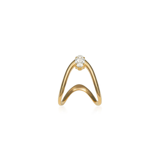 Petite Oval Shape Diamond Vanki Ring