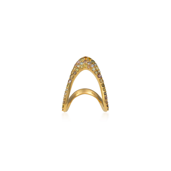 Natural Color Pave Vanki Ring