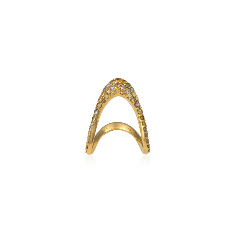 Fancy Color Diamond Pave Vanki Ring