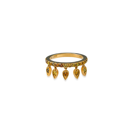 Dancing Fancy Color Diamond Reverse Drop Ring