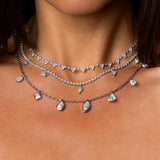 7 Multi Shape Diamond Drop Necklace
