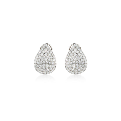 Pave Tear Drop Diamond Earrings