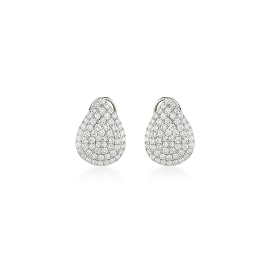 Pave Tear Drop Diamond Earrings