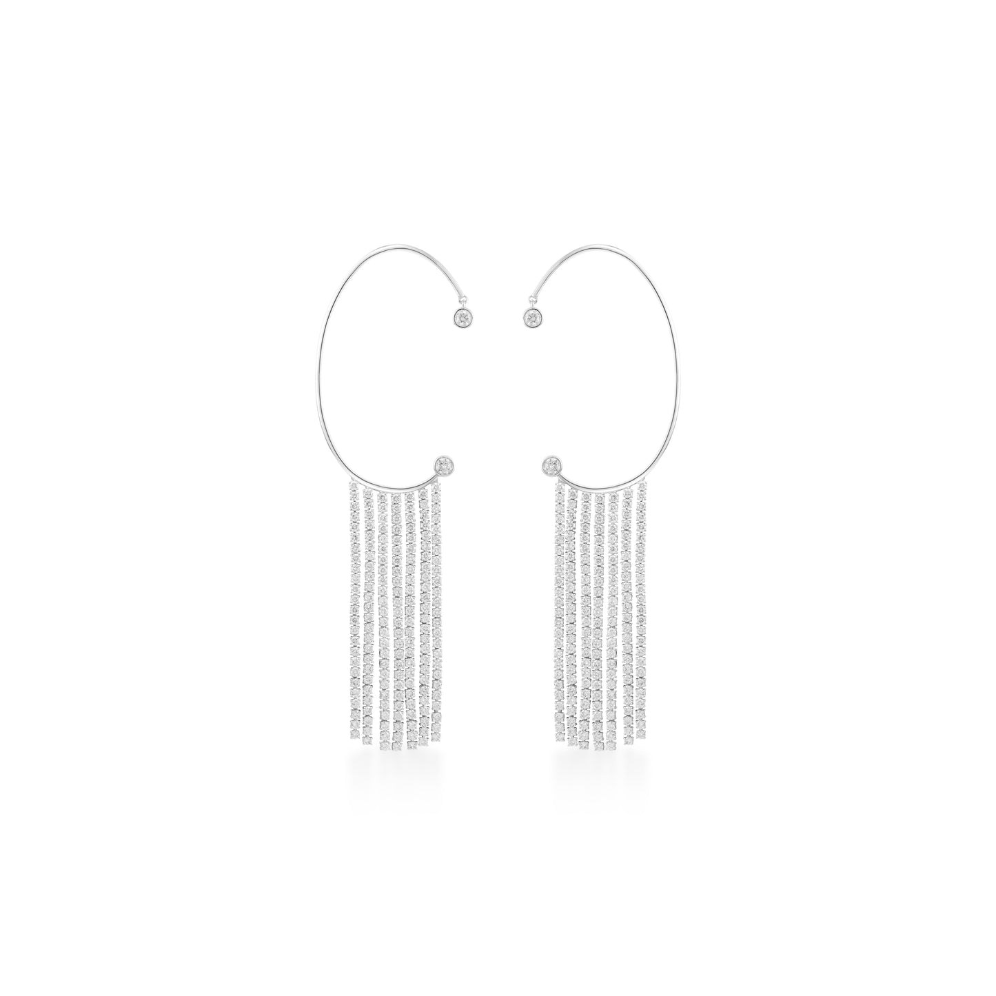 Fringe Earrings with Behind The Ear Hoops ( set )