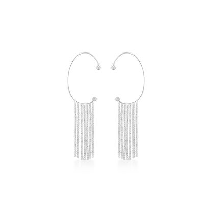 Fringe Earrings with Behind The Ear Hoops ( set )