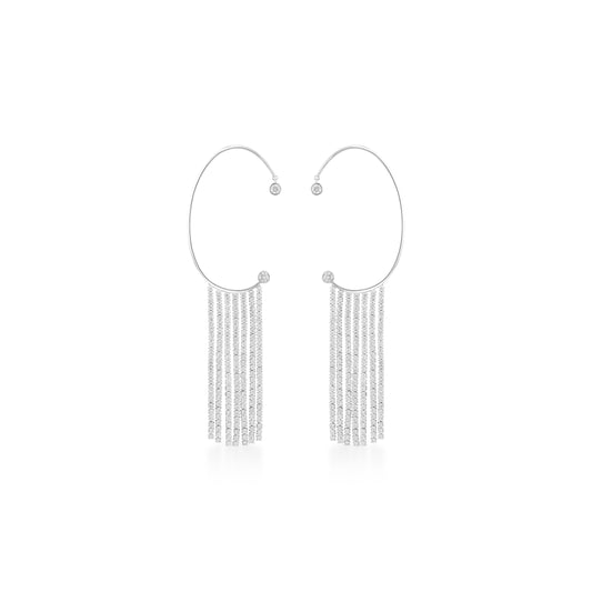 Fringe Earrings with Behind The Ear Hoops ( set )