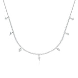 7 Multi Shape Diamond Drop Necklace