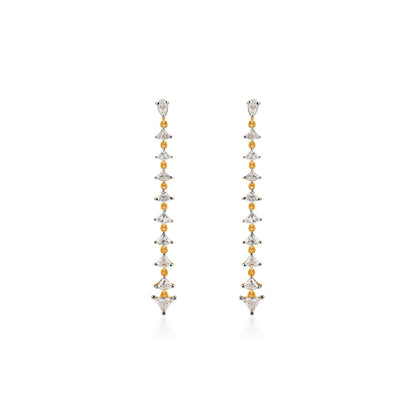 Dancing Linear Kite & Trillion Diamond Drop Earrings