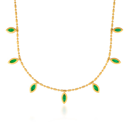 7 Marquise Emerald Drop Necklace