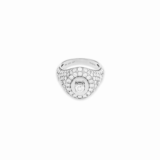Diamond Center Stone Signet Ring
