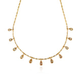 Cartouche Eleven Fancy Color Diamond  Pear Drop Necklace